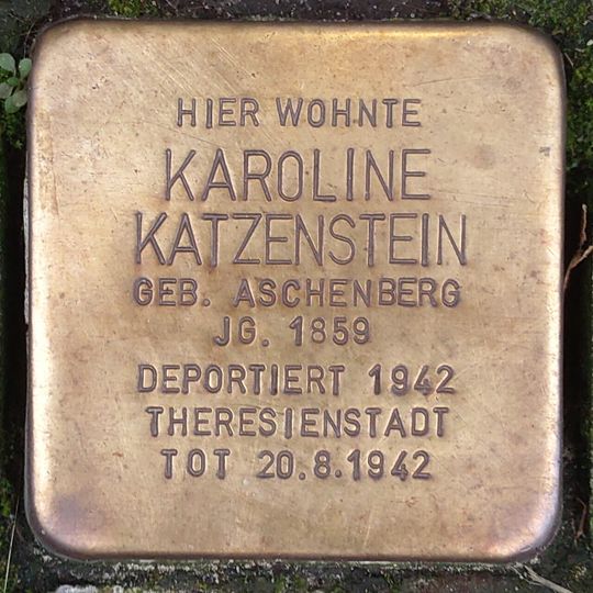Stolperstein dedicated to Karoline Katzenstein