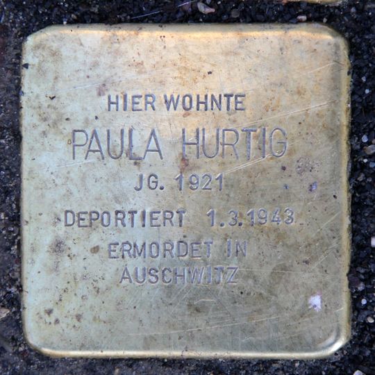Stolperstein en memoria de Paula Hurtig