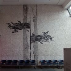 Mosaic in bus station in Český Krumlov