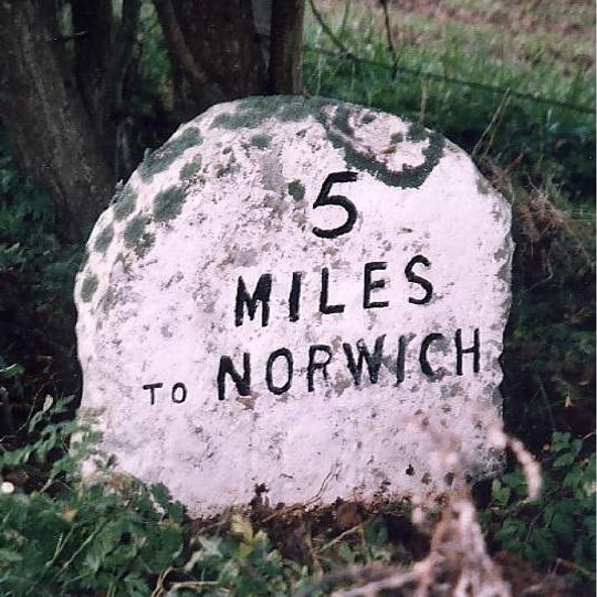 Milestone, Wroxham Road, 200yds S of layby
