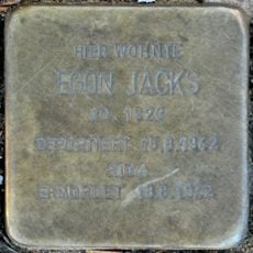 Stolperstein dedicated to Egon Jacks