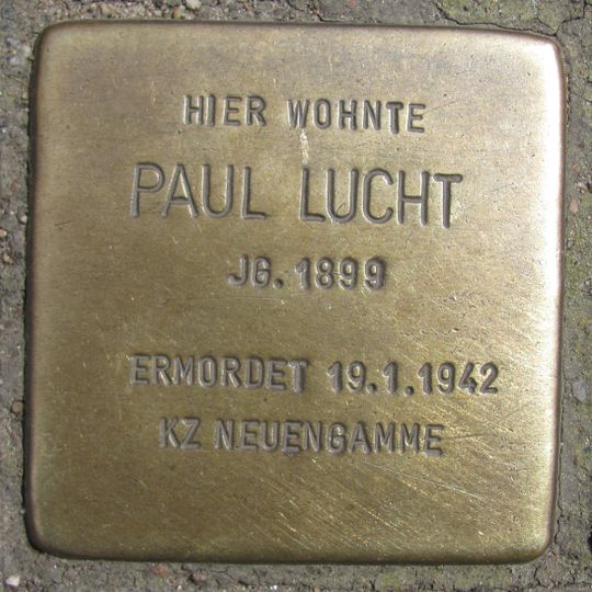 Stolperstein en memoria de Paul Lucht