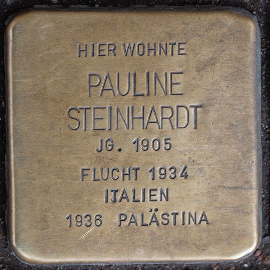 Stolperstein à la mémoire de Pauline Steinhardt