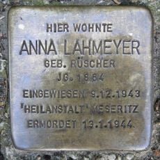 Stolperstein dedicated to Anna Lahmeyer