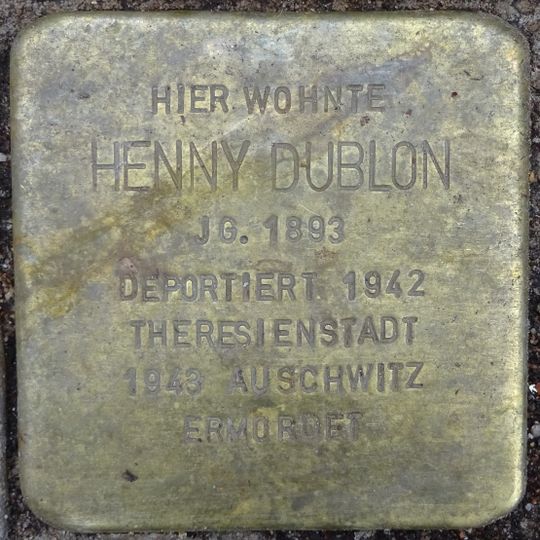 Stolperstein dedicated to Henny Dublon