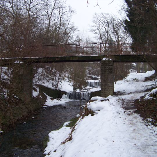 Footbridge of Švabinského street over the Nezabudický potok