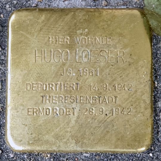 Stolperstein dedicated to Hugo Loeser