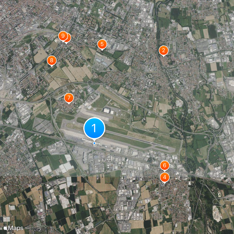Bergamo-Il Caravaggio Map
