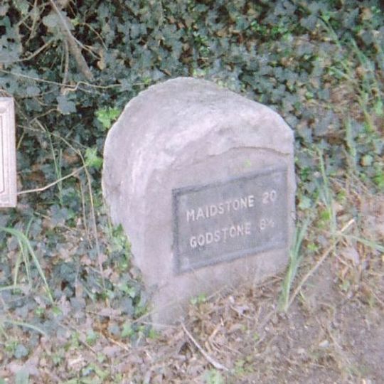Milestone, Westerham Road, by Heverswood Lodge, W edge of village