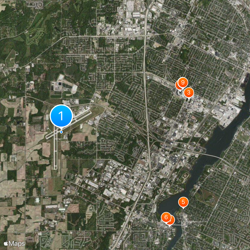 Aéroport international Austin-Straubel Carte