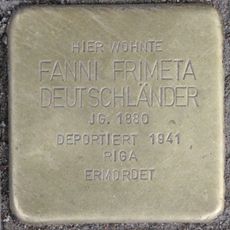 Stolperstein dedicated to Fanni Frimeta Deutschländer
