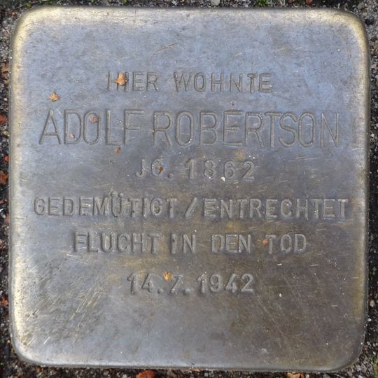 Stolperstein dedicated to Adolf Robertson