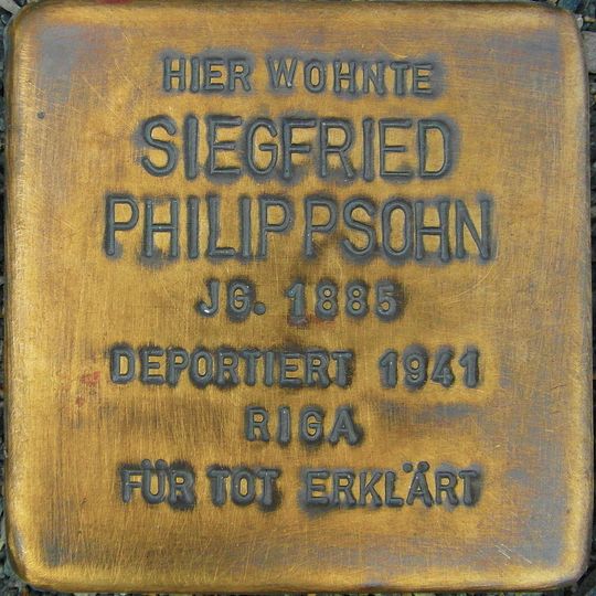 Stolperstein en memoria de Siegfried Philippsohn