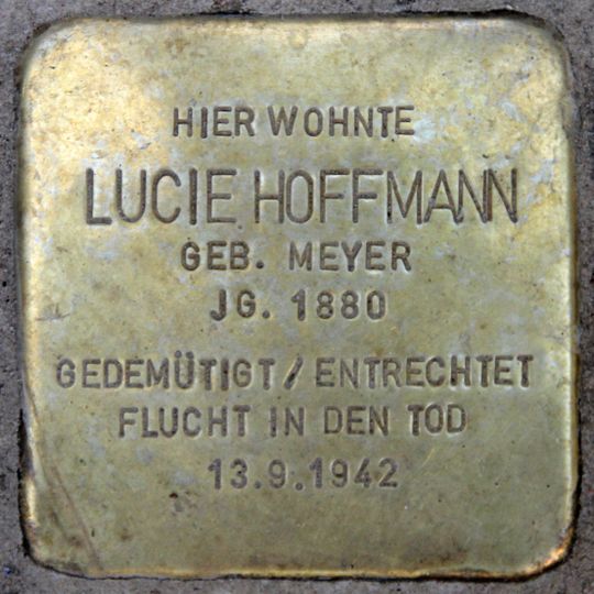 Stolperstein dedicated to Lucie Hoffmann