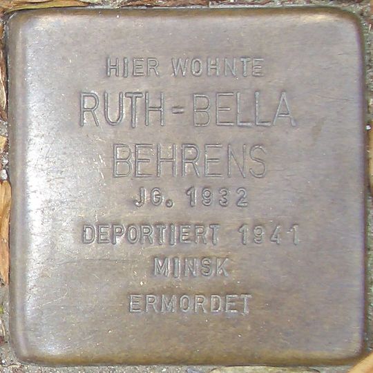 Stolperstein dedicated to Ruth-Bella Behrens