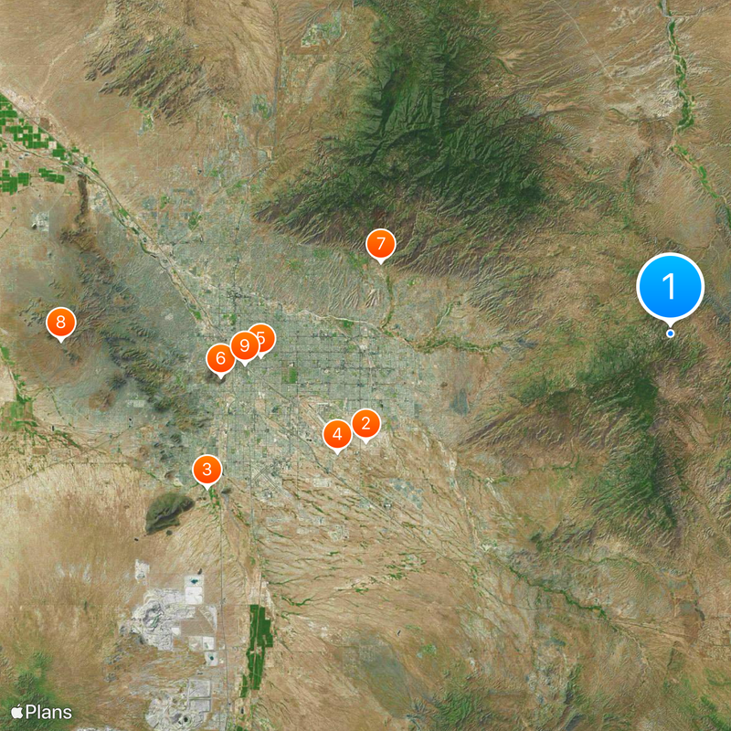 Parc national de Saguaro Carte