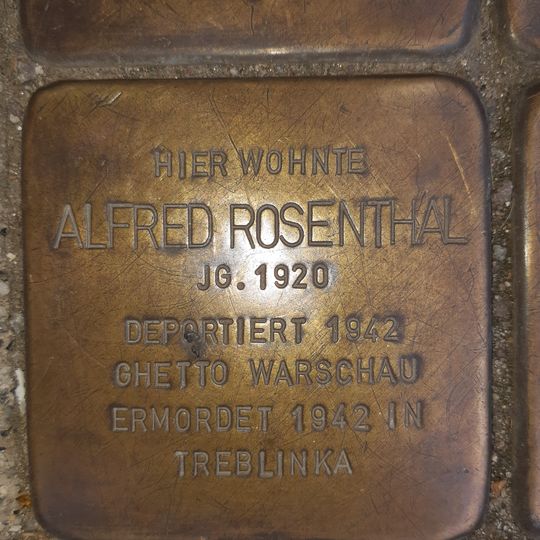 Stolperstein à la mémoire de Alfred Karl Rosenthal