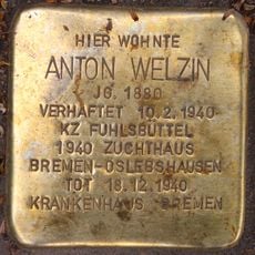 Stolperstein à la mémoire d’Anton Welzin