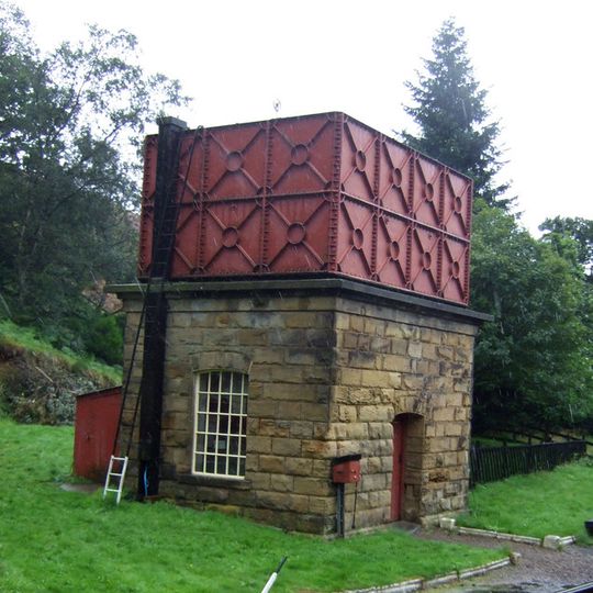 North York Moors Railway Workshop And Water Tank At Goathland Station