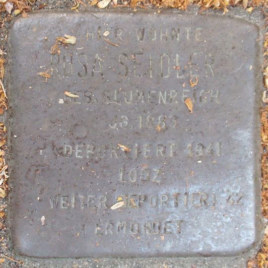 Stolperstein dedicated to Rosa Seidler