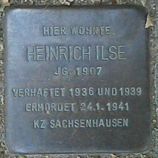 Stolperstein dedicated to Heinrich Ilse