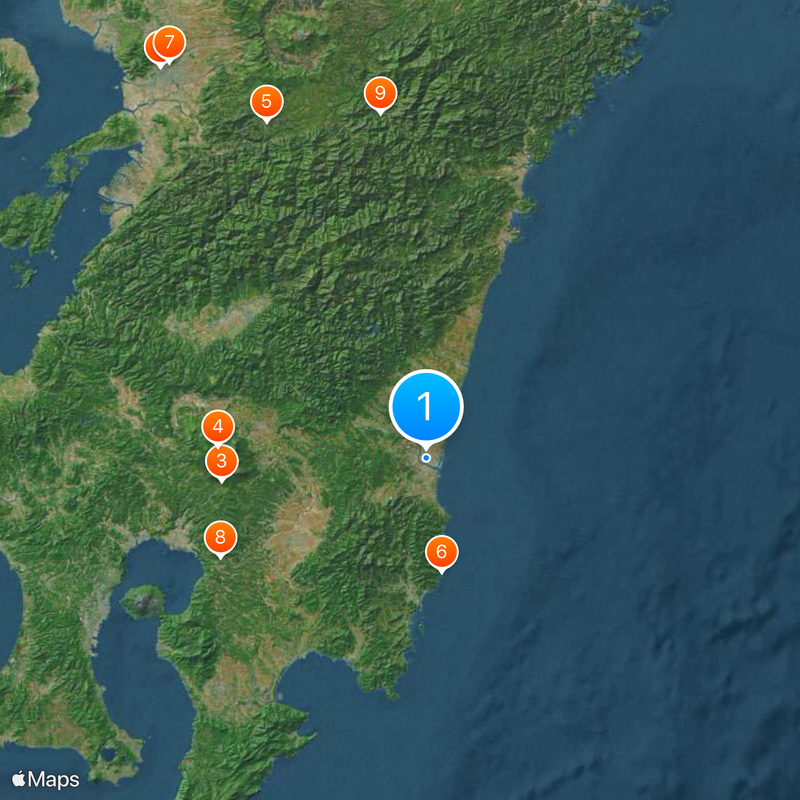 Préfecture de Miyazaki Carte