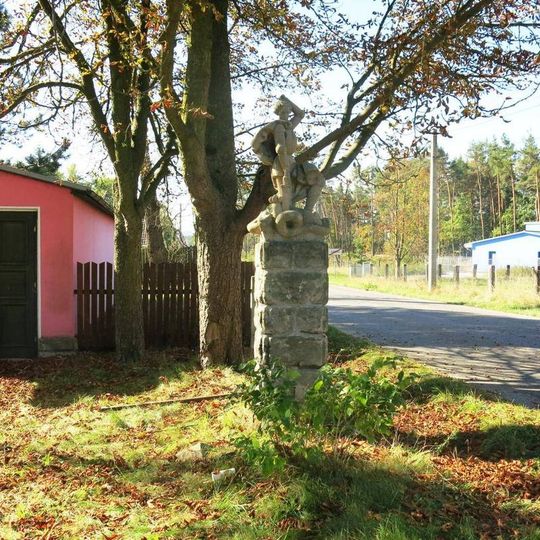 Socha svatého Jiří v jižní části osady Obora