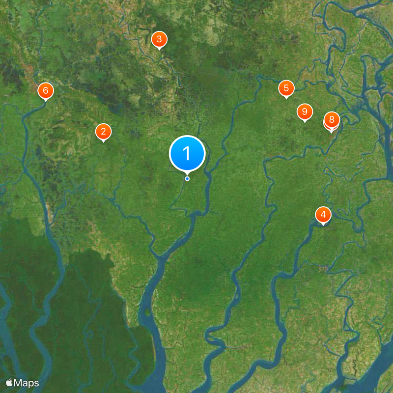 Distretto di Pirojpur Mappa