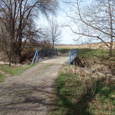 Most přes Okluky u jihovýchodního konce Slavkova