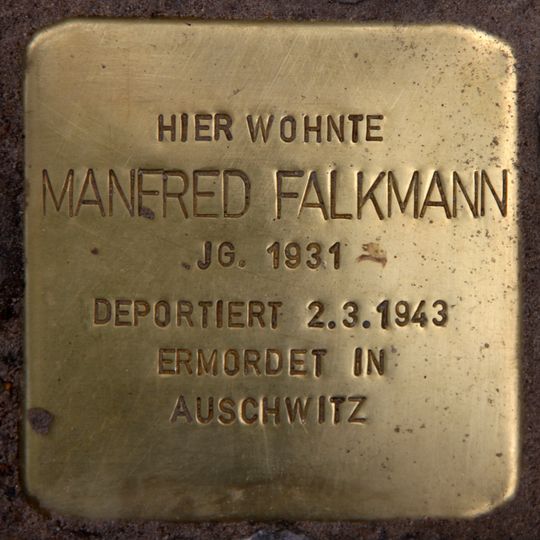 Stolperstein à la mémoire de Manfred Falkmann