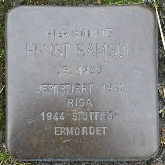 Stolperstein dedicated to Ernst Samson