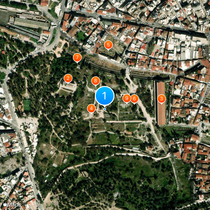 Agora van Athene Kaart