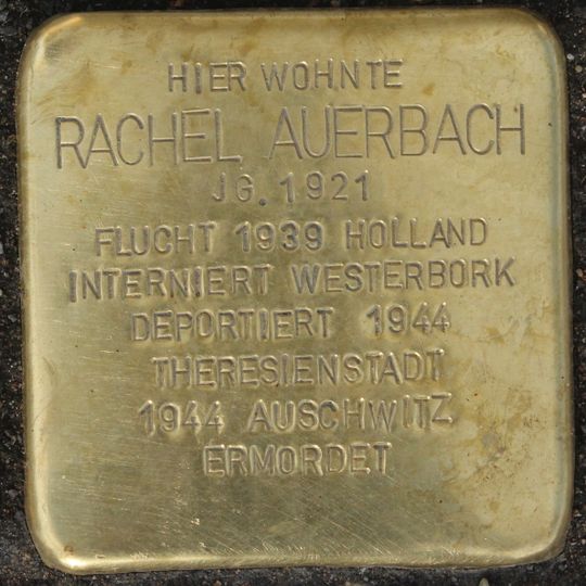 Stolperstein dedicated to Rachel Auerbach