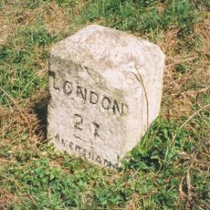 Milestone, between lay-by and roundabout for School Lane jct (southbound carriageway)