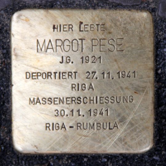 Stolperstein en memoria de Margot Pese