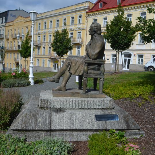 Statue of sitting Goethe in Mariánské Lázně