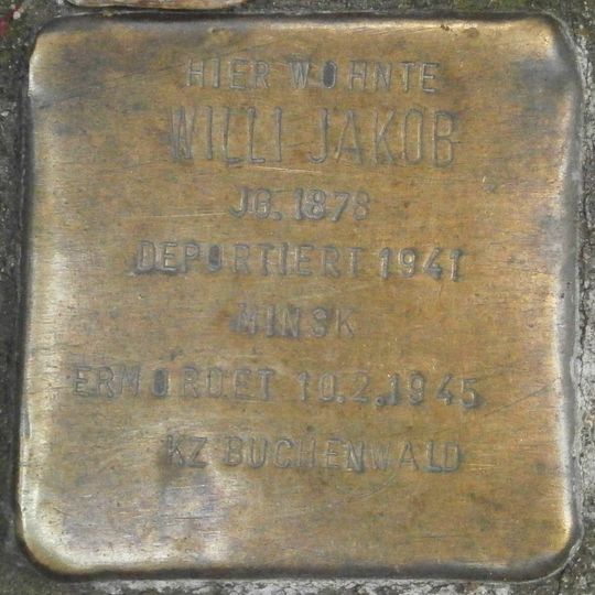 Stolperstein à la mémoire de Willi Jakob