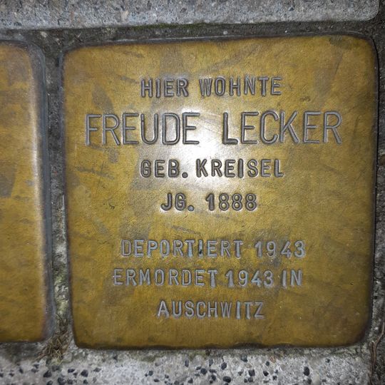 Stolperstein en memoria de Freude Lecker