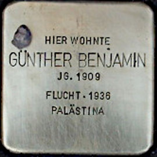 Stolperstein dedicated to Günther Benjamin