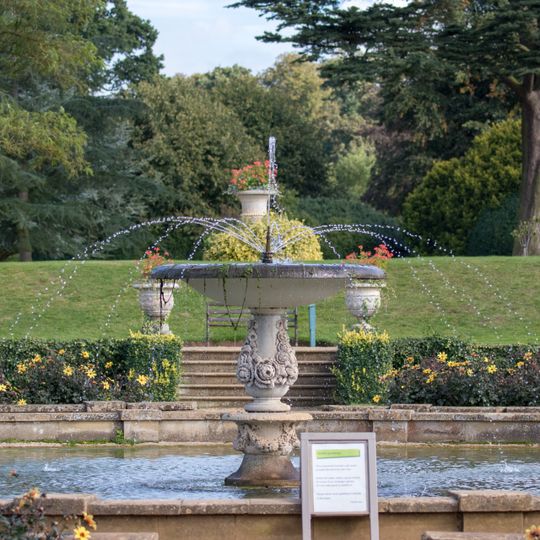 Central Fountain And Retaining Walls In The Italian Garden North West Of Belton House