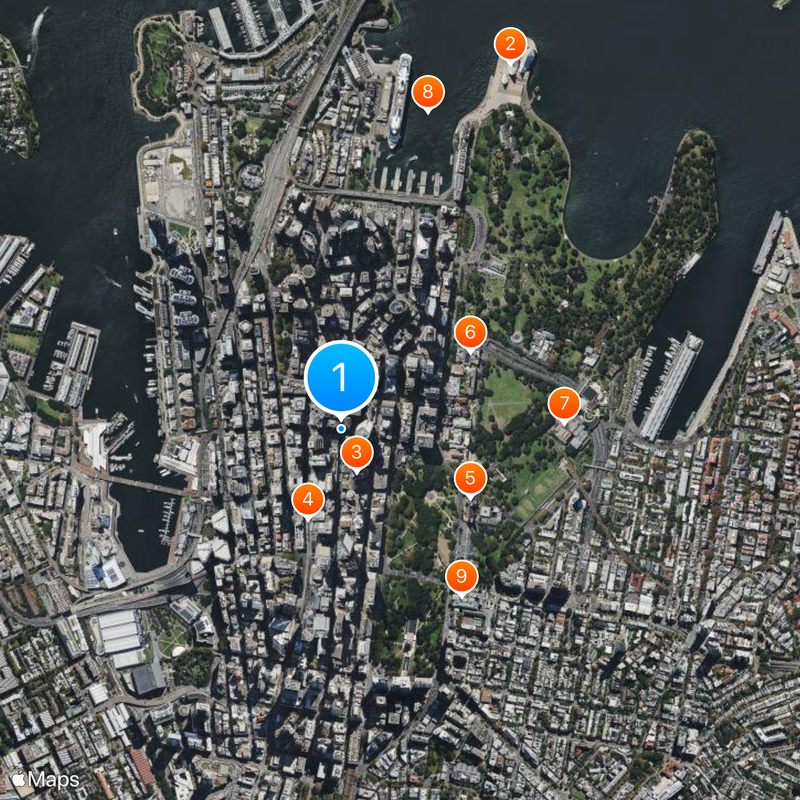 Centre d'affaires de Sydney Carte