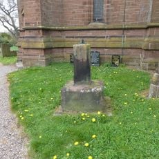 Sundial and pier west of South Porch of Church of St John the Baptist