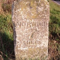 Milestone, 40yds N of jct with Wymondham Road