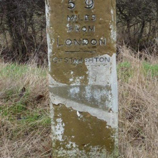 Milestone, Kimbolton Road, W of pump house