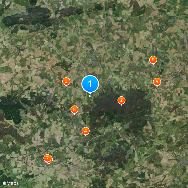 Lickleyhead Castle Kaart