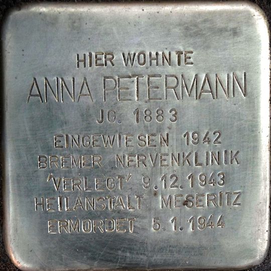 Stolperstein à la mémoire d’Anna Petermann