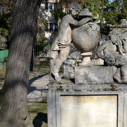 Ev. cintorín Kozia brána, náhrobník so súsoším