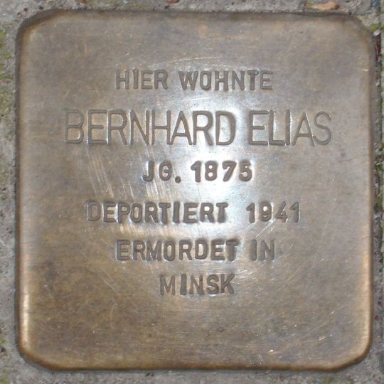 Stolperstein dedicated to Bernhard Elias