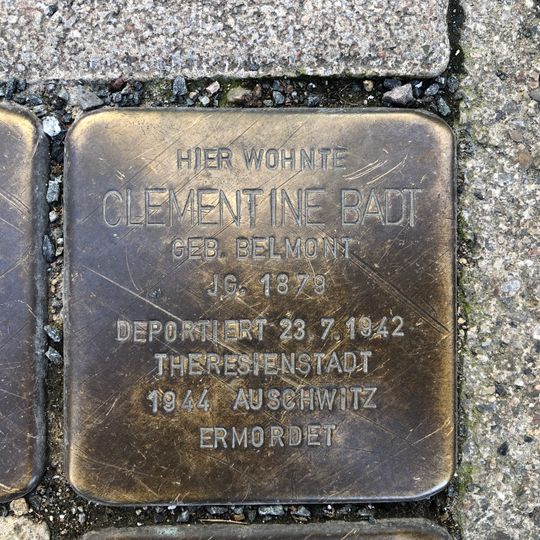 Stolperstein dedicated to Clementine Badt