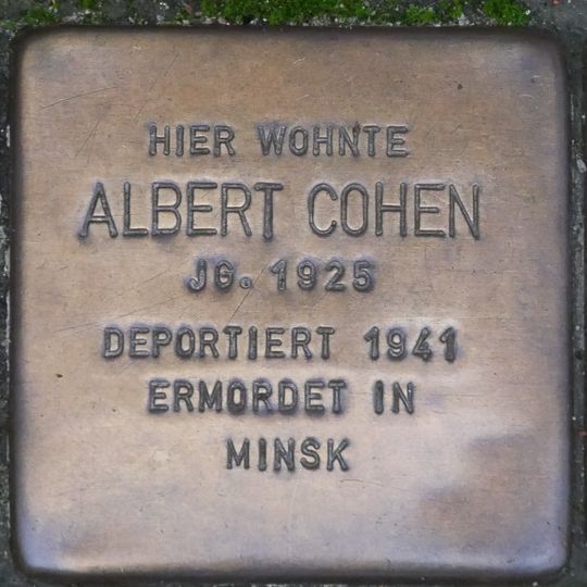 Stolperstein dedicated to Albert Cohen
